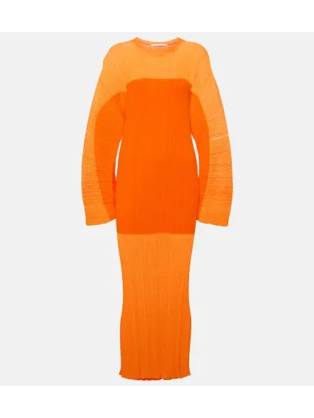 Rochie midi Stella Mccartney tricotate până la genunchi de costum portocaliu