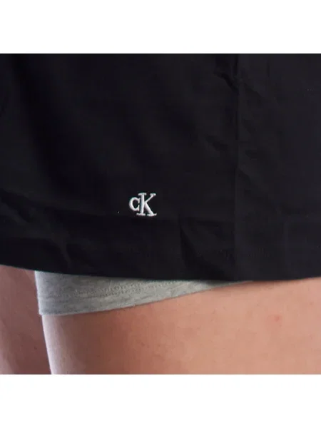 Tricou Calvin Klein Jeans cu decolteu în U scurt negru
