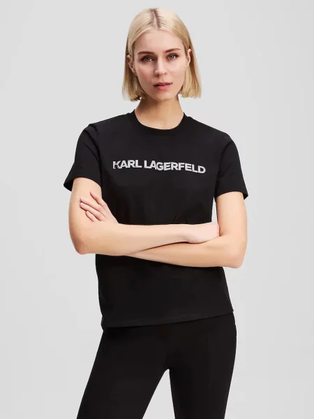 Тениска Karl Lagerfeld дамска черно