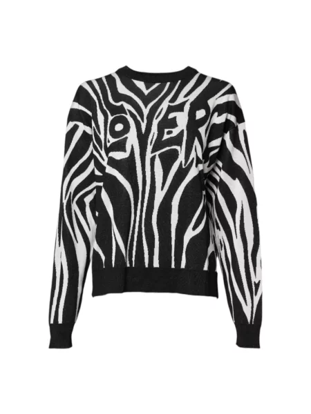 Sweter Dolce And Gabbana z nadrukiem wełniany czarny