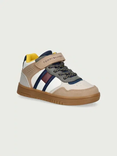 Superge Tommy Hilfiger High Top Lace-Up/Velcro Sneaker M Pisana bež
