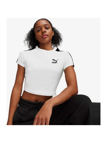 Koszulka Puma Iconic T7 Baby krótki rękaw czysta biel czarna XL biała