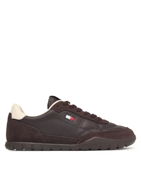 Αθλητικά Tommy Jeans Tj Low Leather Runner καφέ