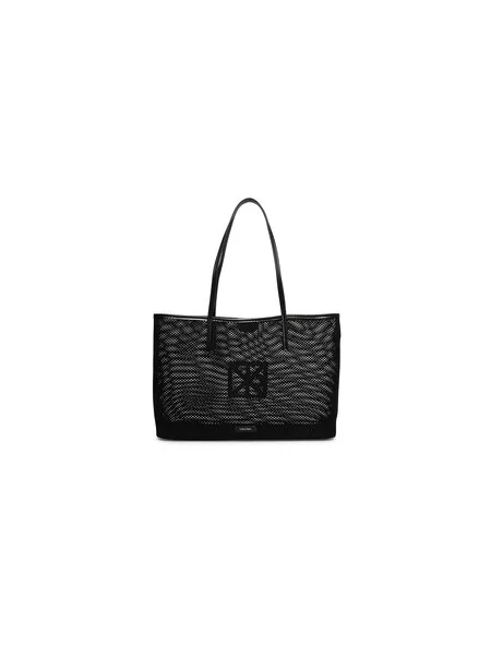 Calvin Klein Torbica Emblem Mesh Tote crna