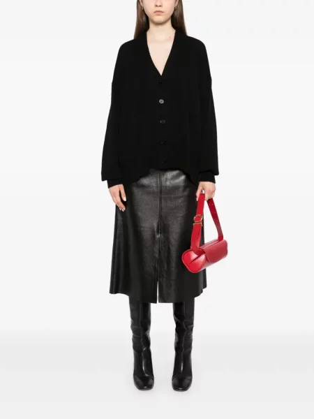 Cardigan Jil Sander din cașmir cu decolteu în V negru