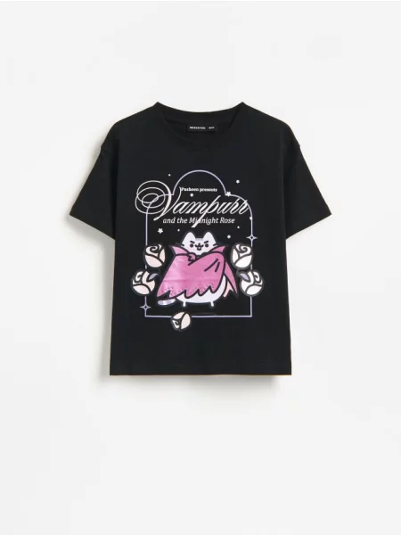 Reserved tričko Pusheen čierna