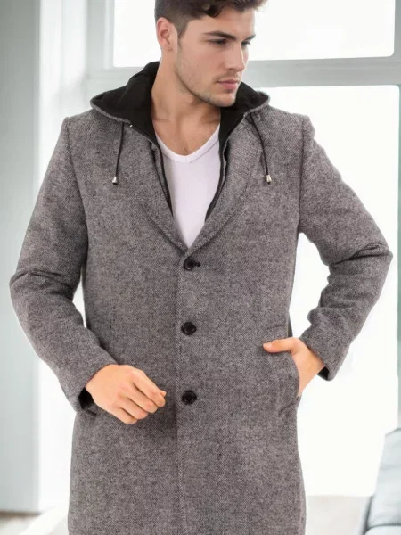 Palton Dewberry cu imagine gri