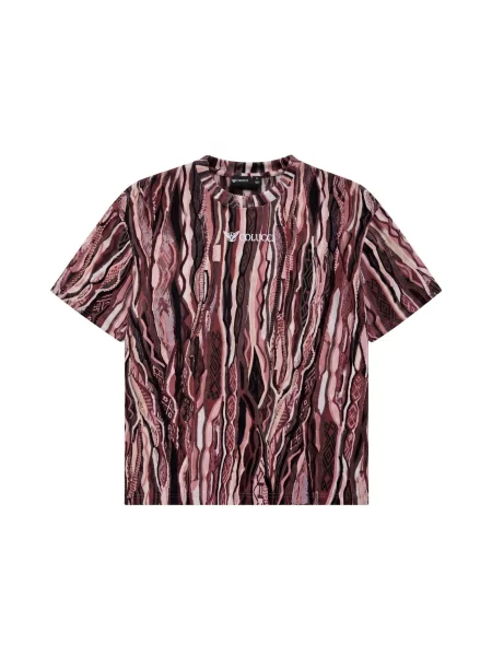 Colucci Tricou Signature maro închis / roz pal / negru alb
