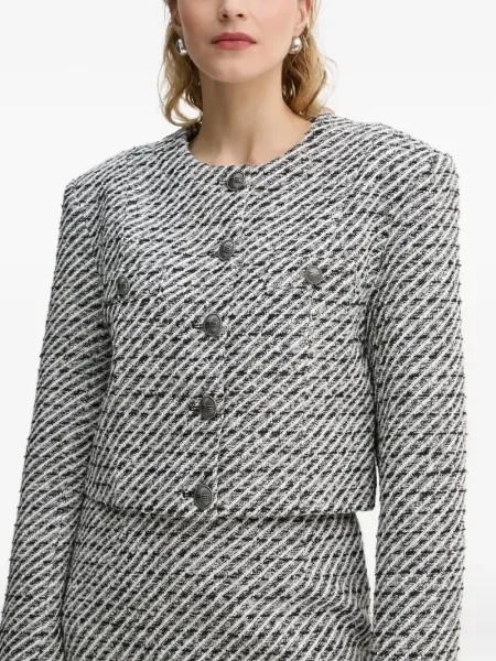 Geacă Gestuz din tweed alb