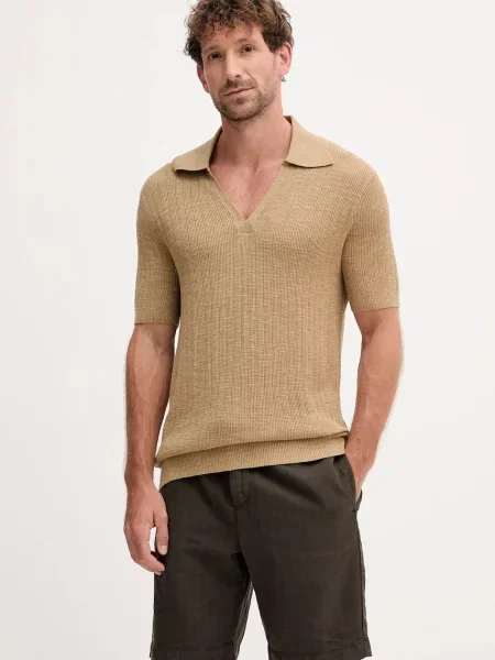 Polo z mešanico lana Frescobol Carioca zelena