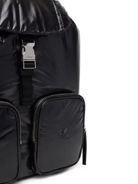 Ruksak Calvin Klein Pocket Nylon Flap Backpack crna