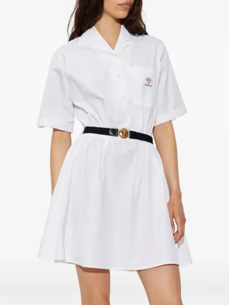 Cu centură rochie mini Versace alb