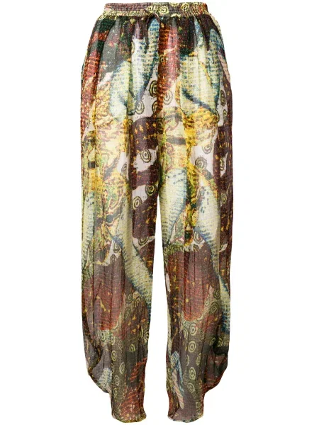 Průsvitné zúžené kalhoty Jean Paul Gaultier Pre-owned žluté