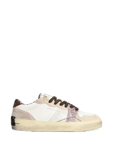 Sneakerși Crime London cu imagine cu model leopard alb