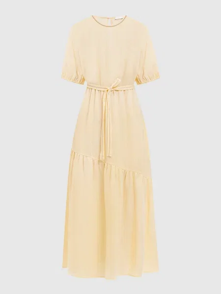 Сукня максі з льону Peserico жовта