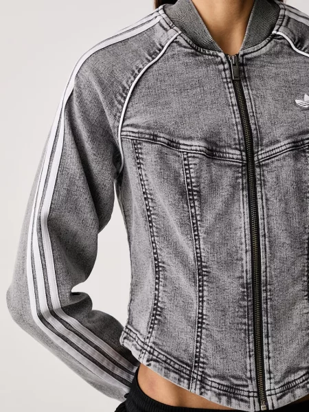 Суичър с цип Adidas Originals сиво
