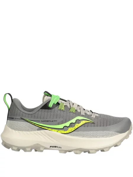 Sneakerși Saucony cu șireturi din dantelă gri