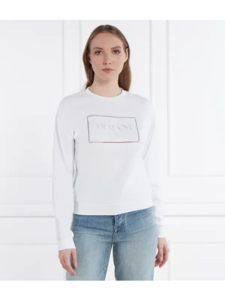 Armani Exchange Hanorac | Straight fit alb