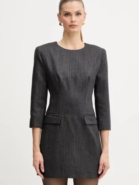 Marella rochie din lână mini evazați gri