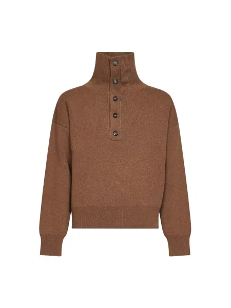 Sweter Ami Paris wełniany brązowy