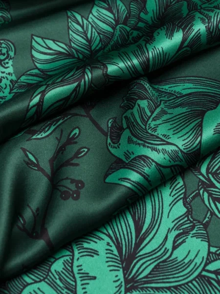 Fular Elizabetta cu model floral cu imagine verde