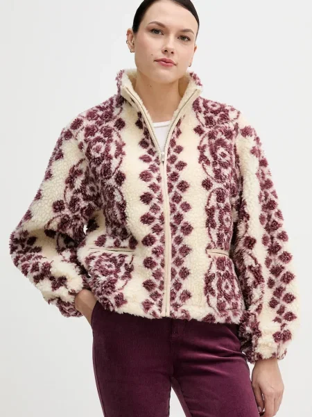 Hoss Intropia hanorac fleece cu imprimeu bej