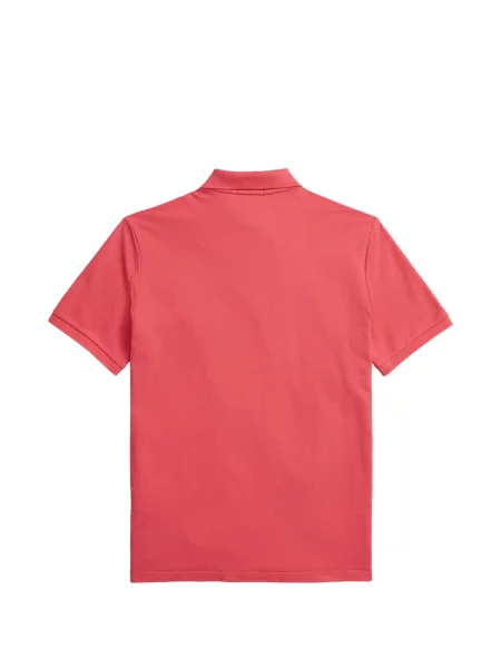 Tricou polo Polo Ralph Lauren cu glugă cu blană cu broderie roșu