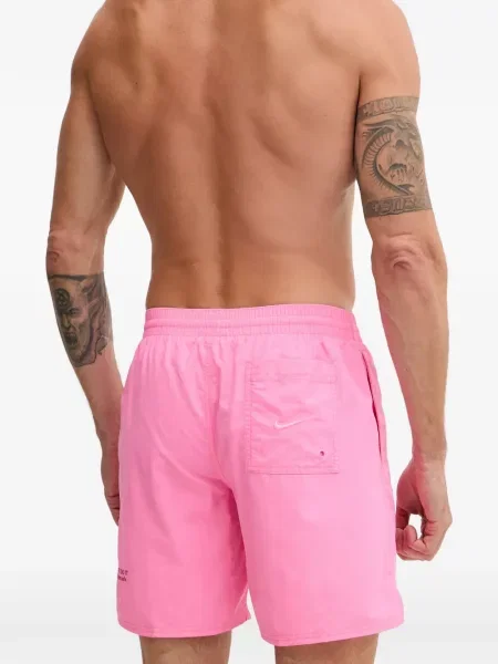 Slip de baie Nike cu imagine cu cordon din jacard roz