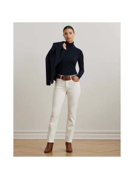 Sweter z golfem Ralph Lauren z dżerseju do golfa niebieski