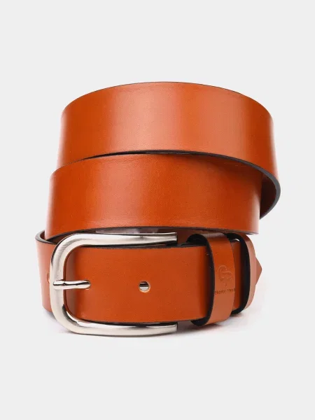Кожаный ремень Grande Pelle с ремешками оранжевый
