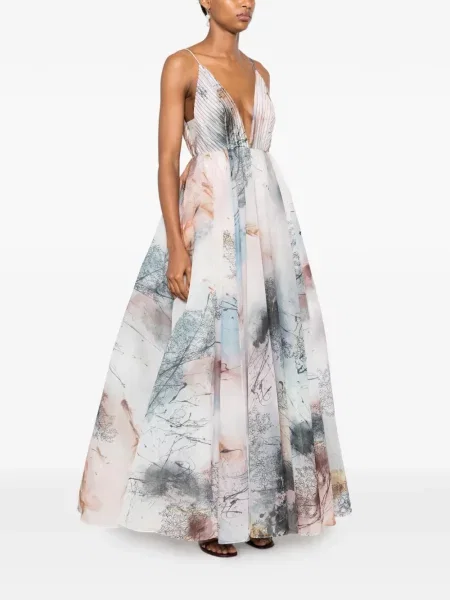 Rochie Aje cu imagine cu imprimeu abstract gri