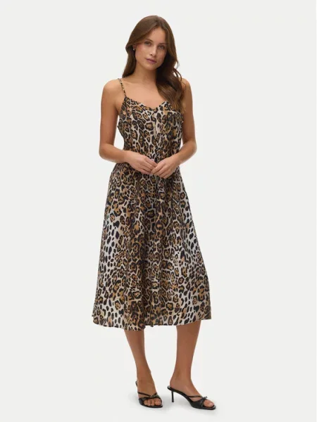 Obleka maxi obleka Vero Moda rjava