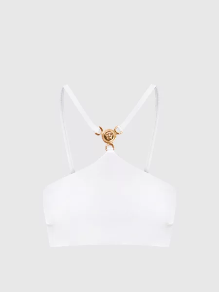 Ліф від купальника з емблемою Versace білий