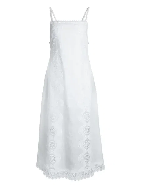 Rochie maxi Waimari din dantelă de costum alb