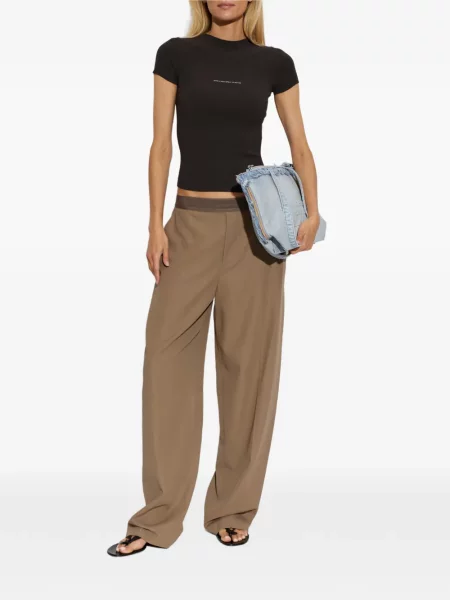 Pantaloni palazzo Alexander Wang cu autograf