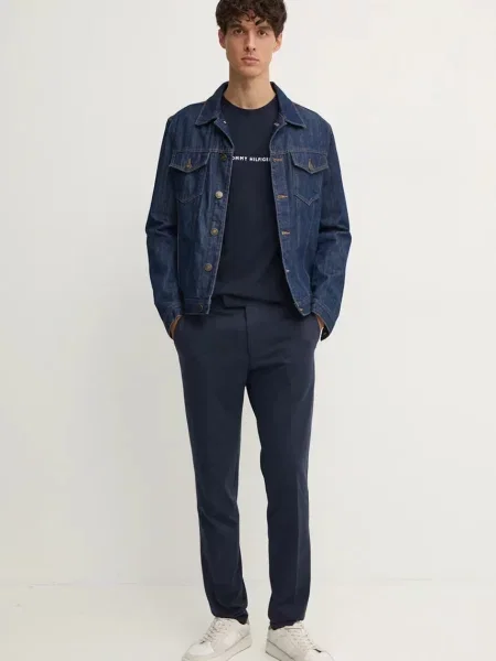 TOMMY HILFIGER Tričko námornícka modrá / červená biela