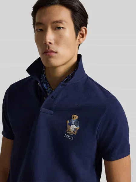 Koszulka polo o kroju regular fit z wyhaftowanym nadrukiem polo bear Polo Ralph Lauren niebieska