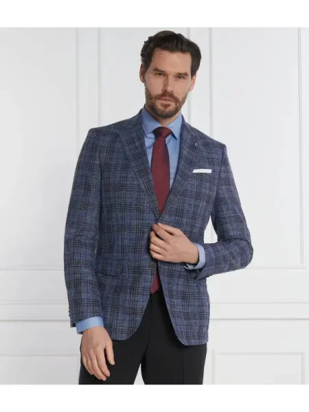 BOSS BLACK De lână sacou | cu adaos de in negru