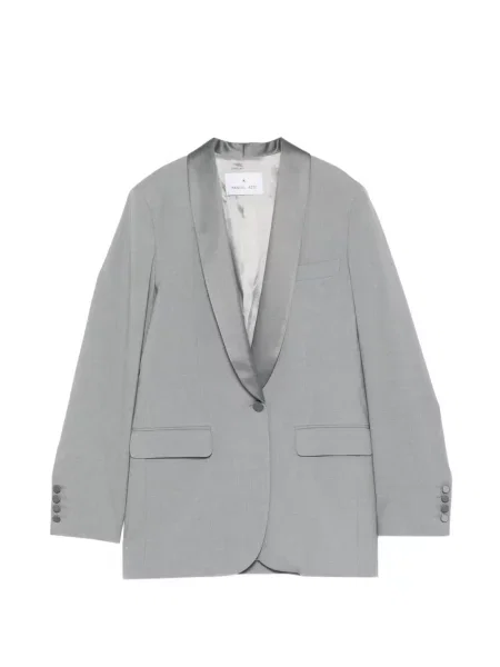 Sacou Manuel Ritz din satin cu rever gri