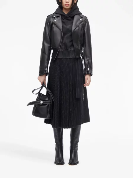 Diržu apjuostas odinė striukė 3.1 Phillip Lim juoda