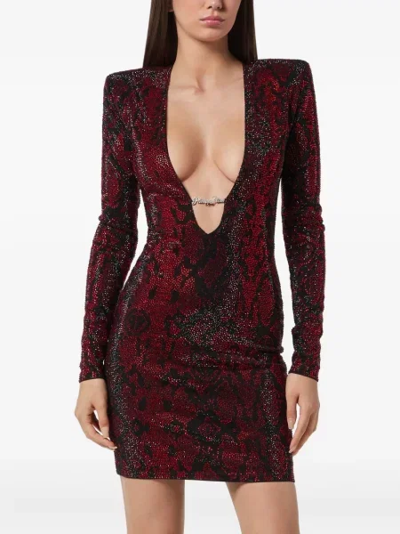 Rochie mini Philipp Plein cu imagine de costum roșu