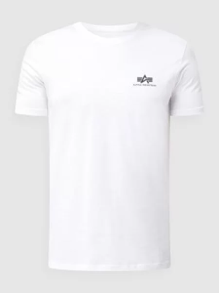 T-shirt z nadrukiem z logo model ‘Basic T’ biały