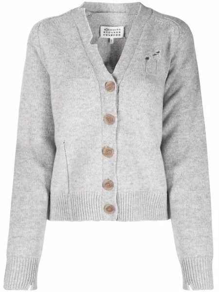 Cardigan Maison Margiela zdrențuiți gri
