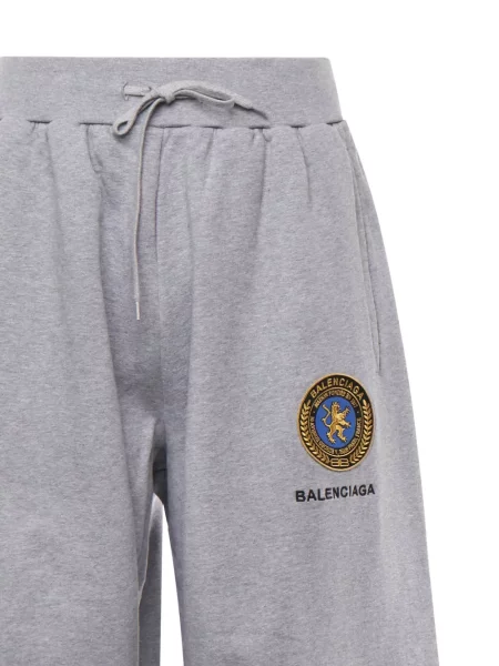 Pantaloni Balenciaga cu broderie gri