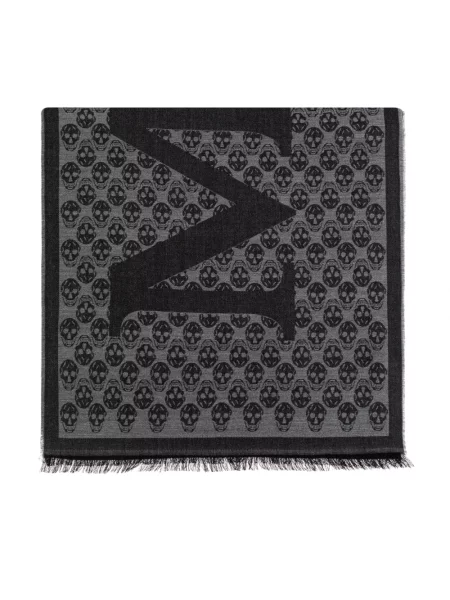 Szal Alexander Mcqueen wełniana czarna