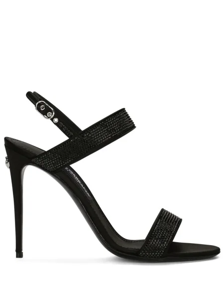Sandale Dolce & Gabbana din satin negru