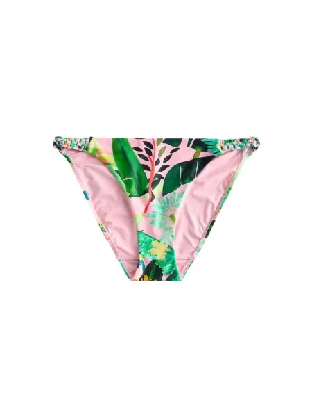 Next Slip costum de baie galben / verde / roz negru
