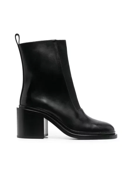 Botki Jil Sander skórzane czarne
