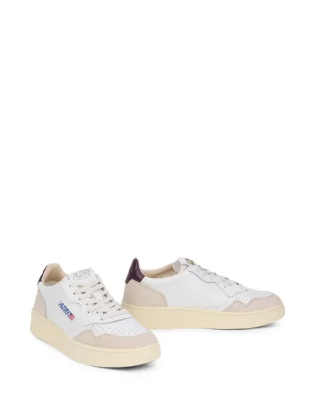 Sneakerși Autry din piele de căprioară alb