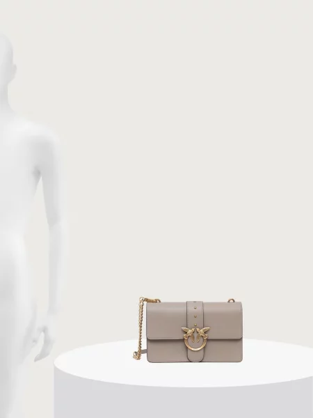 Pinko чанта crossbody дамска от кожа бежово
